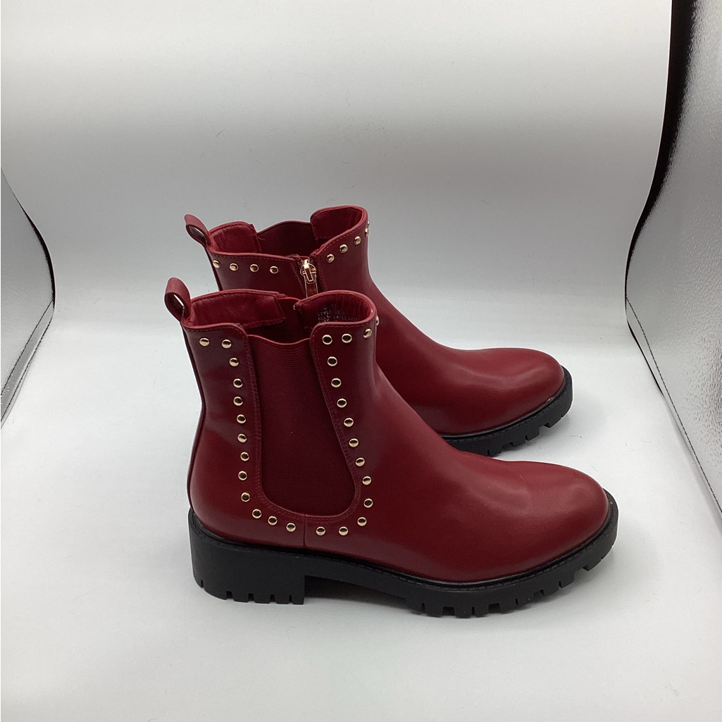 New Without Tags Red Leather Chelsea Boots, Women’s Size 10